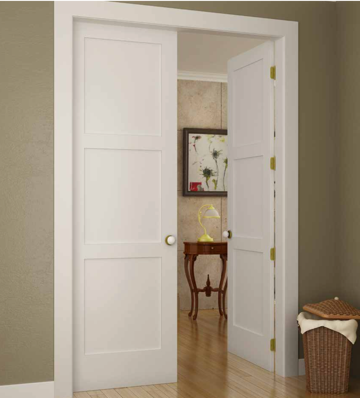 Primed Doors: Shaker Style Flat Panel