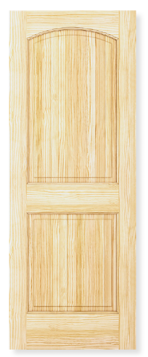 Colonial 2-Panel Arch Top Pine Wood Interior Door Slab - Clear Pine