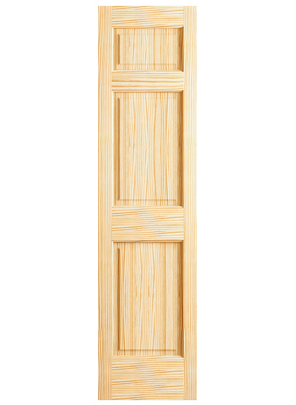 Colonial 3-Panel Double Hip Pine Wood Interior Door Slab - Clear Pine