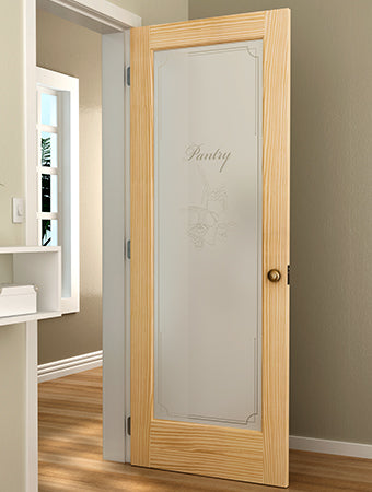 French 1-Lite Pantry Glass Pine Wood Interior Door Slab - Clear Pine
