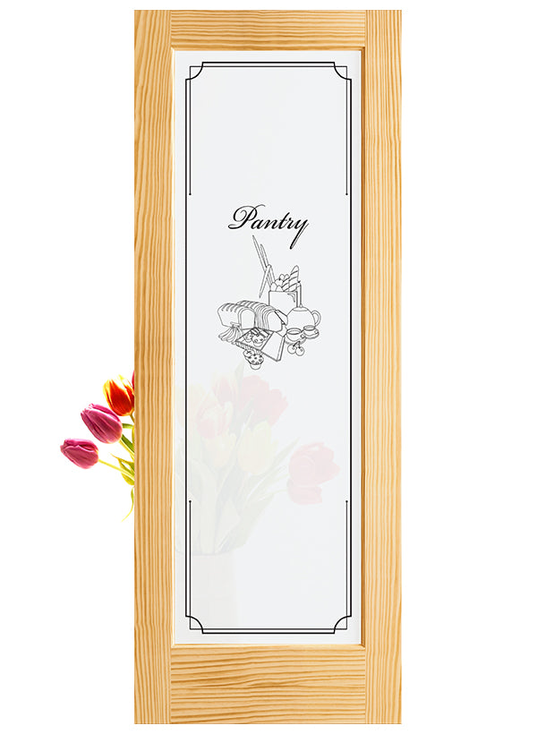 French 1-Lite Pantry Glass Pine Wood Interior Door Slab - Clear Pine