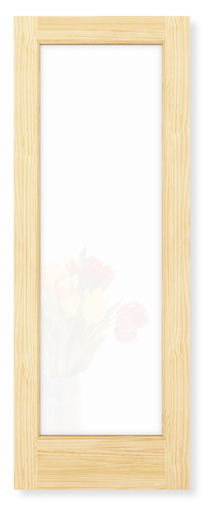 French 1-Lite Privacy Glass Pine Wood Interior Door Slab - Clear Pine