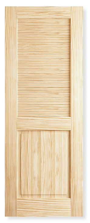 Classic Louver/Panel Pine Wood Interior Door Slab - Clear Pine