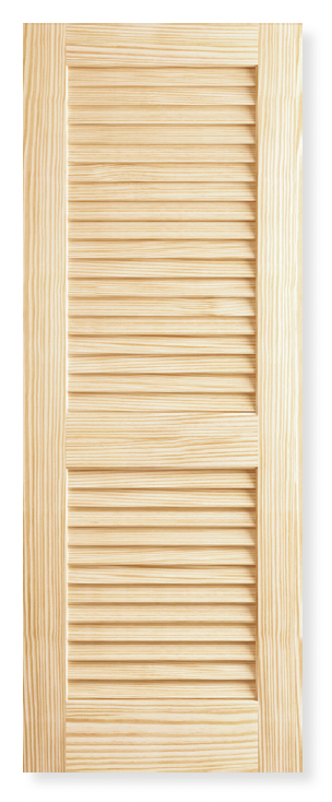 Plantation Louver/Louver Pine Wood Interior Door Slab - Clear Pine