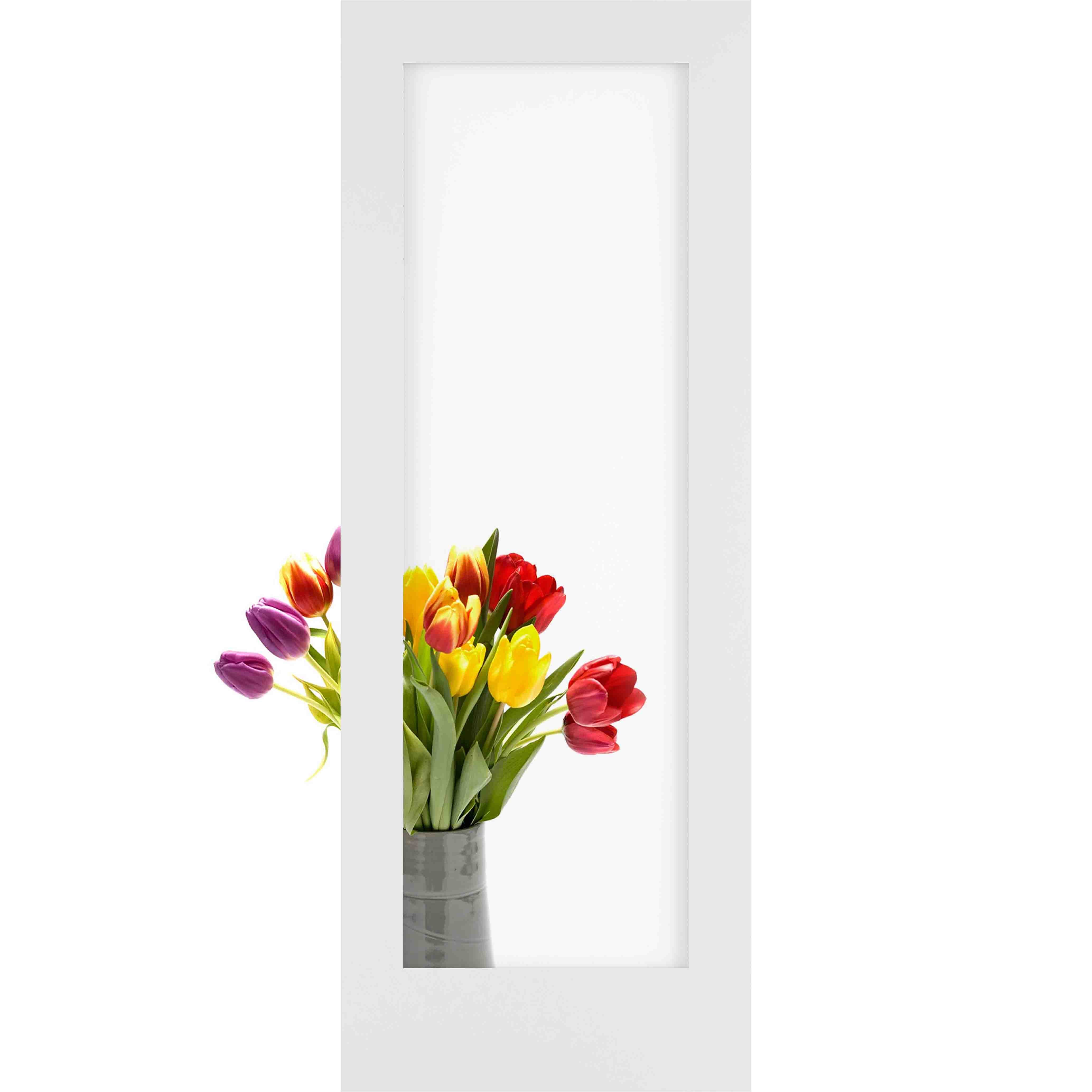 Shaker French 1-Lite Clear Glass Pine Wood Interior Door Slab - Primed