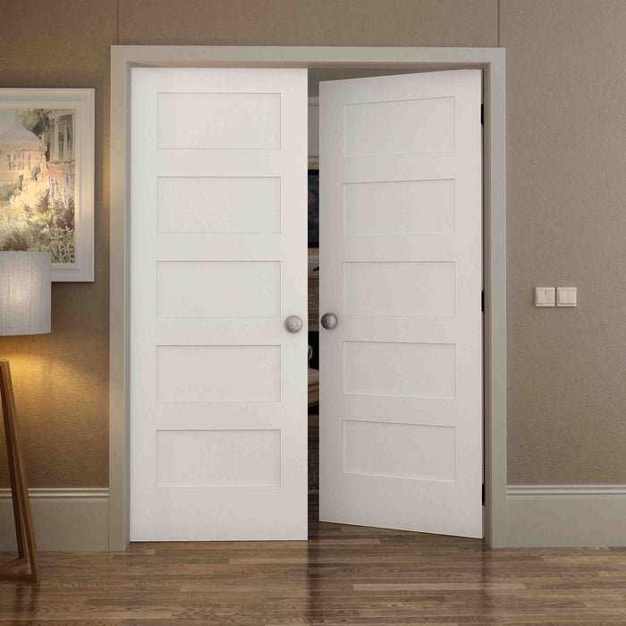 Shaker 5-Panel 20 Minute Fire Interior Door Slab Component - Primed